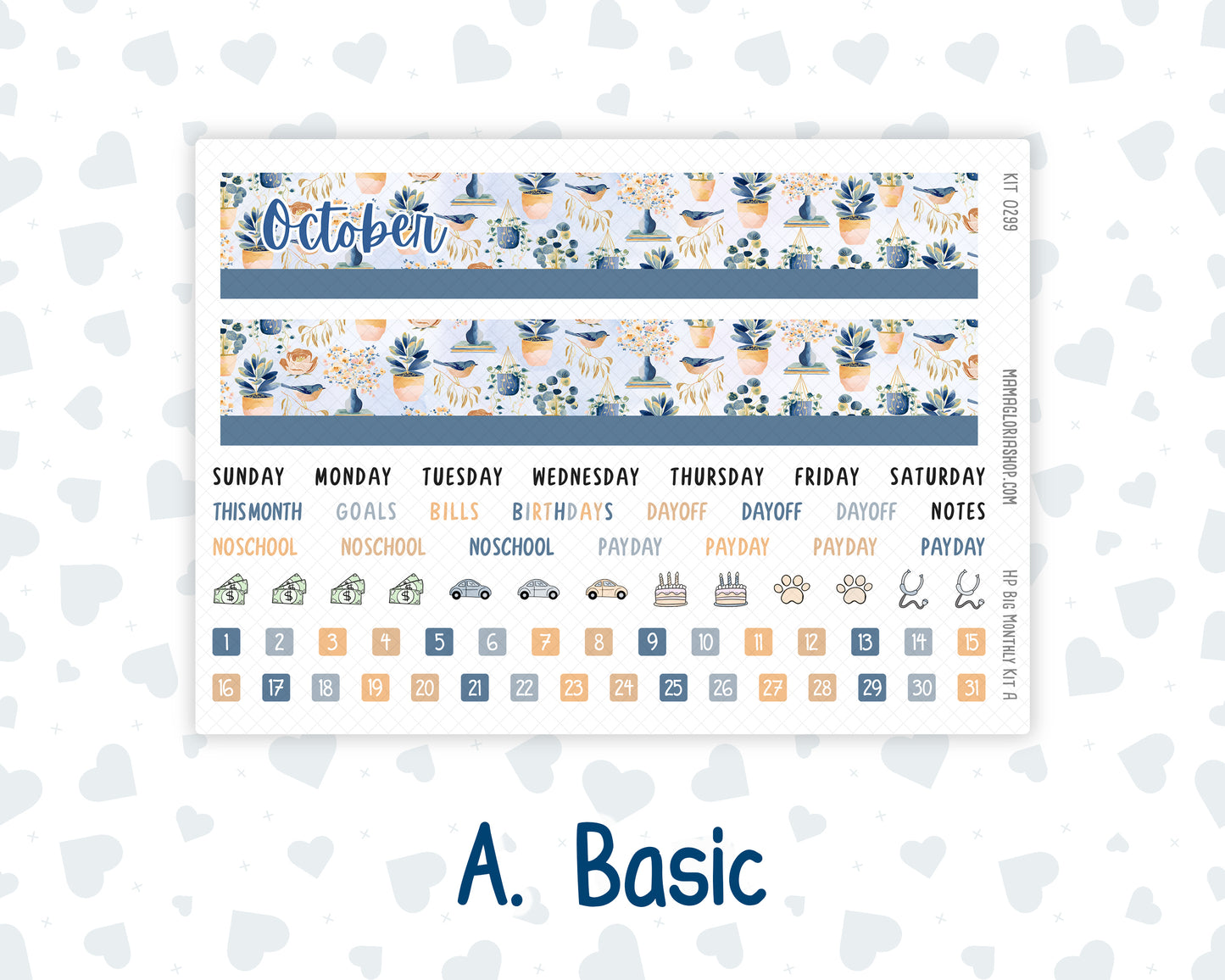 Kit 0299 - HP Big - Monthly Kit - October - Book Nook - For Big Happy Planner