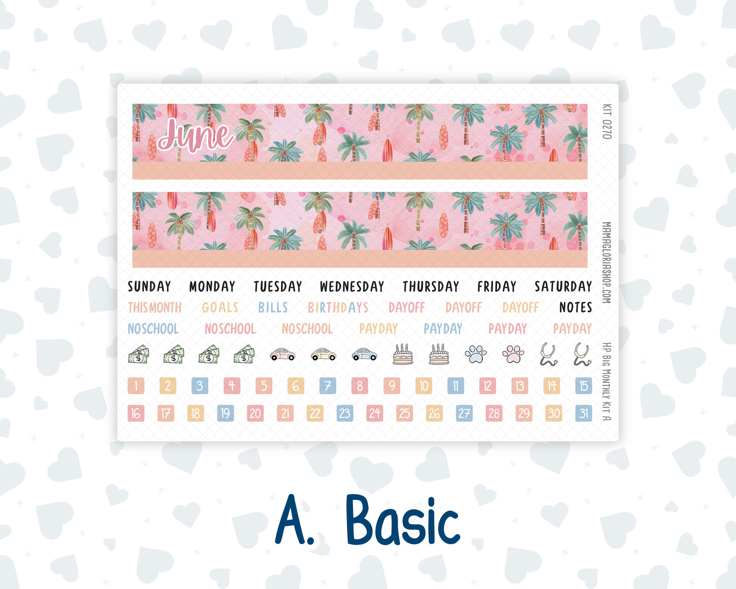 Kit 0270 - HP Big - Monthly Kit - June - Beachside Bliss - For Big Happy Planner