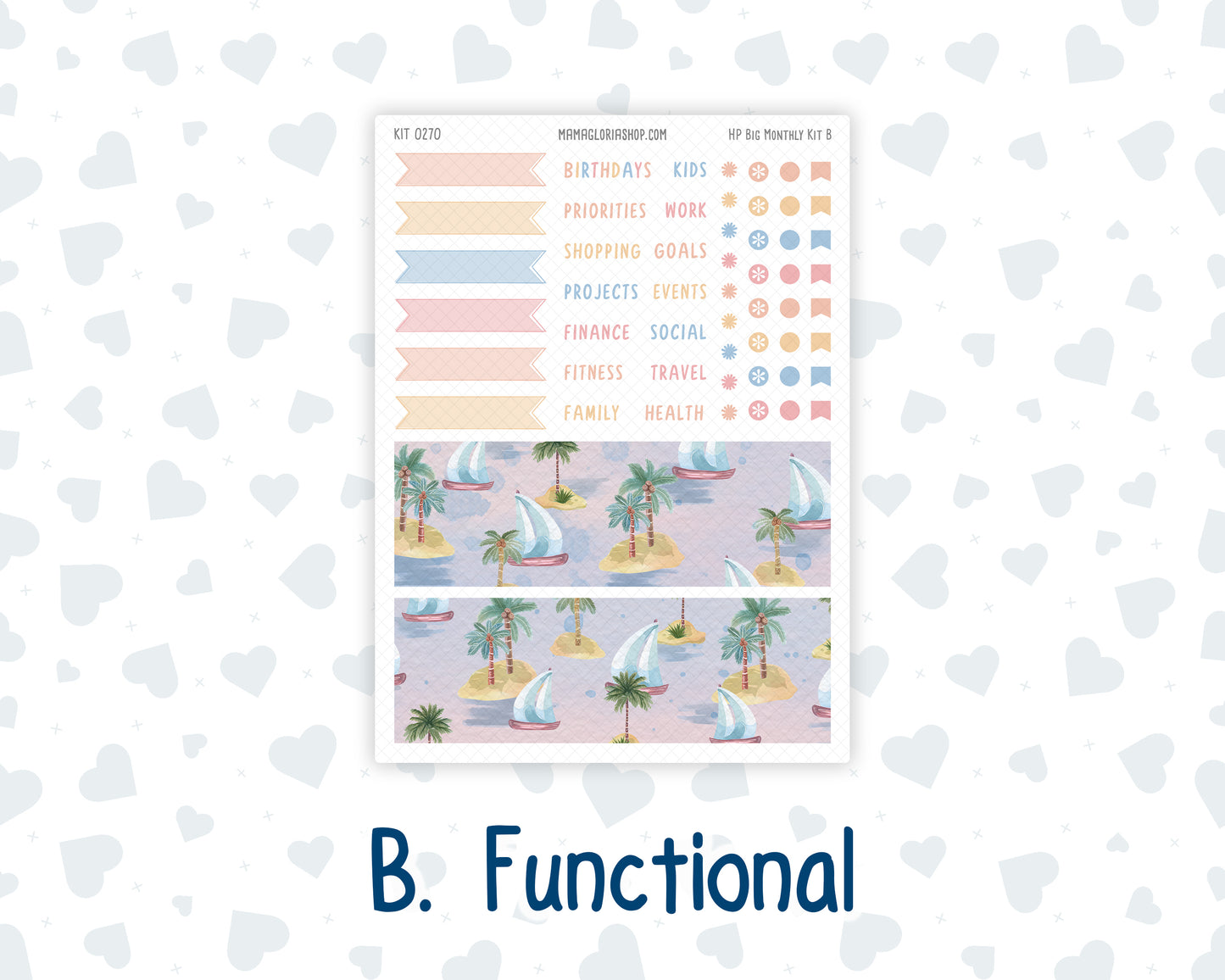 Kit 0270 - HP Big - Monthly Kit - June - Beachside Bliss - For Big Happy Planner