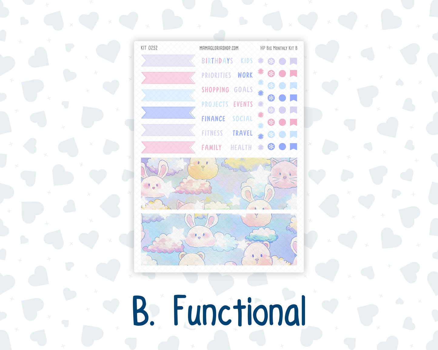 Kit 0252 - HP Big - Monthly Kit - February - Tokyo Candy Cloud - For Big Happy Planner