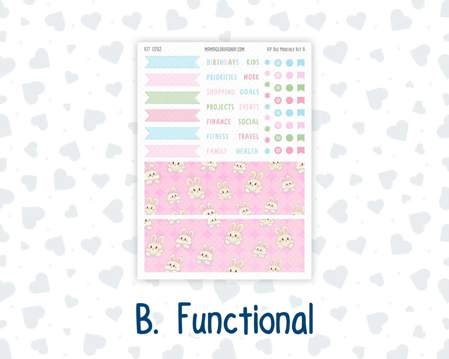 Kit 0262 - HP Big - Monthly Kit - April - Spring Puffs - For Big Happy Planner
