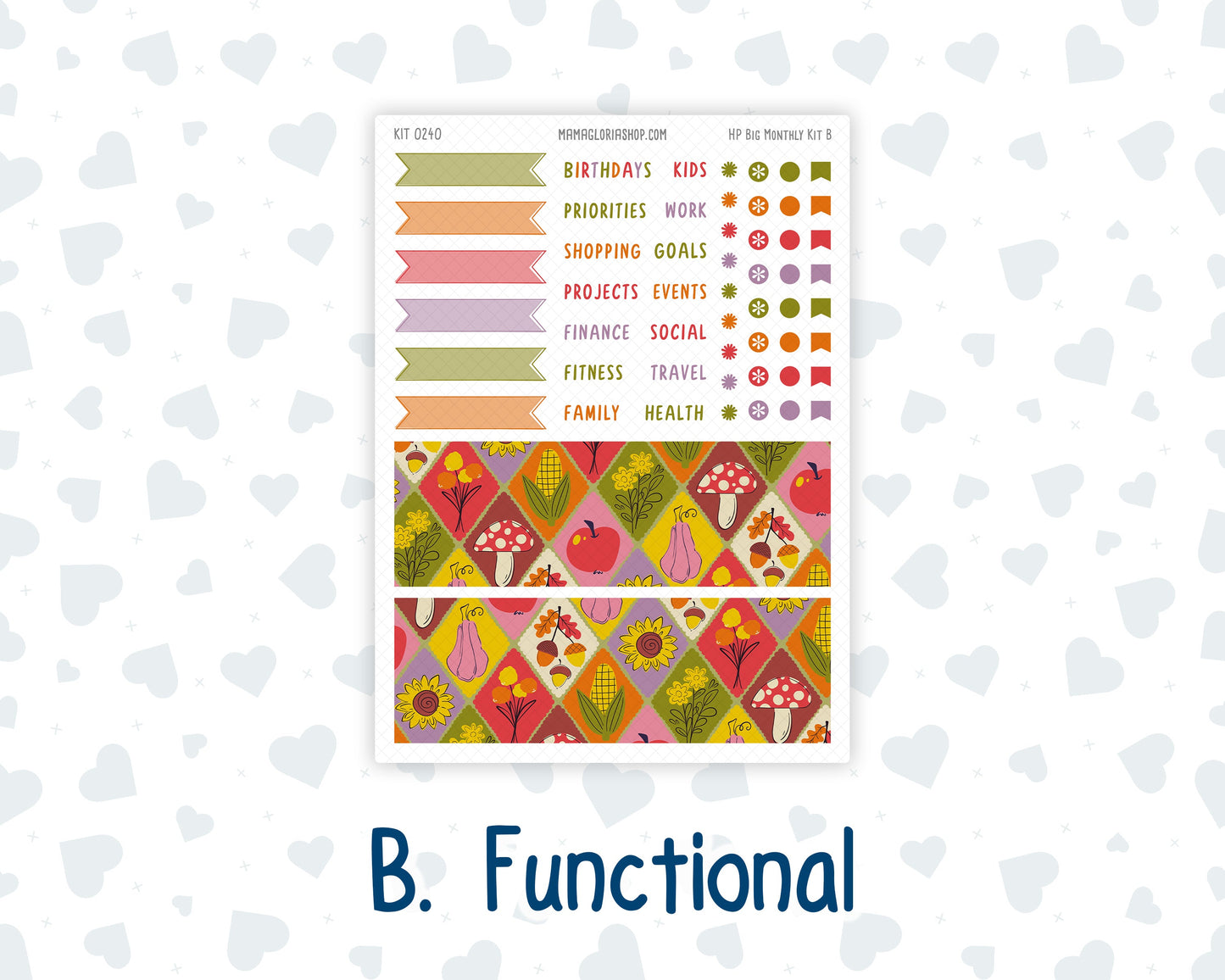 Kit 0240 - HP Big - Monthly Kit - November - Cozy Thanksgiving - For Big Happy Planner