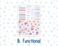 Kit 0273 - HP Big - Monthly Kit - July - Americana In Bloom - For Big Happy Planner