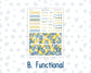 Kit 0274 - HP Big - Monthly Kit - July - Sunny Lemon Shore - For Big Happy Planner