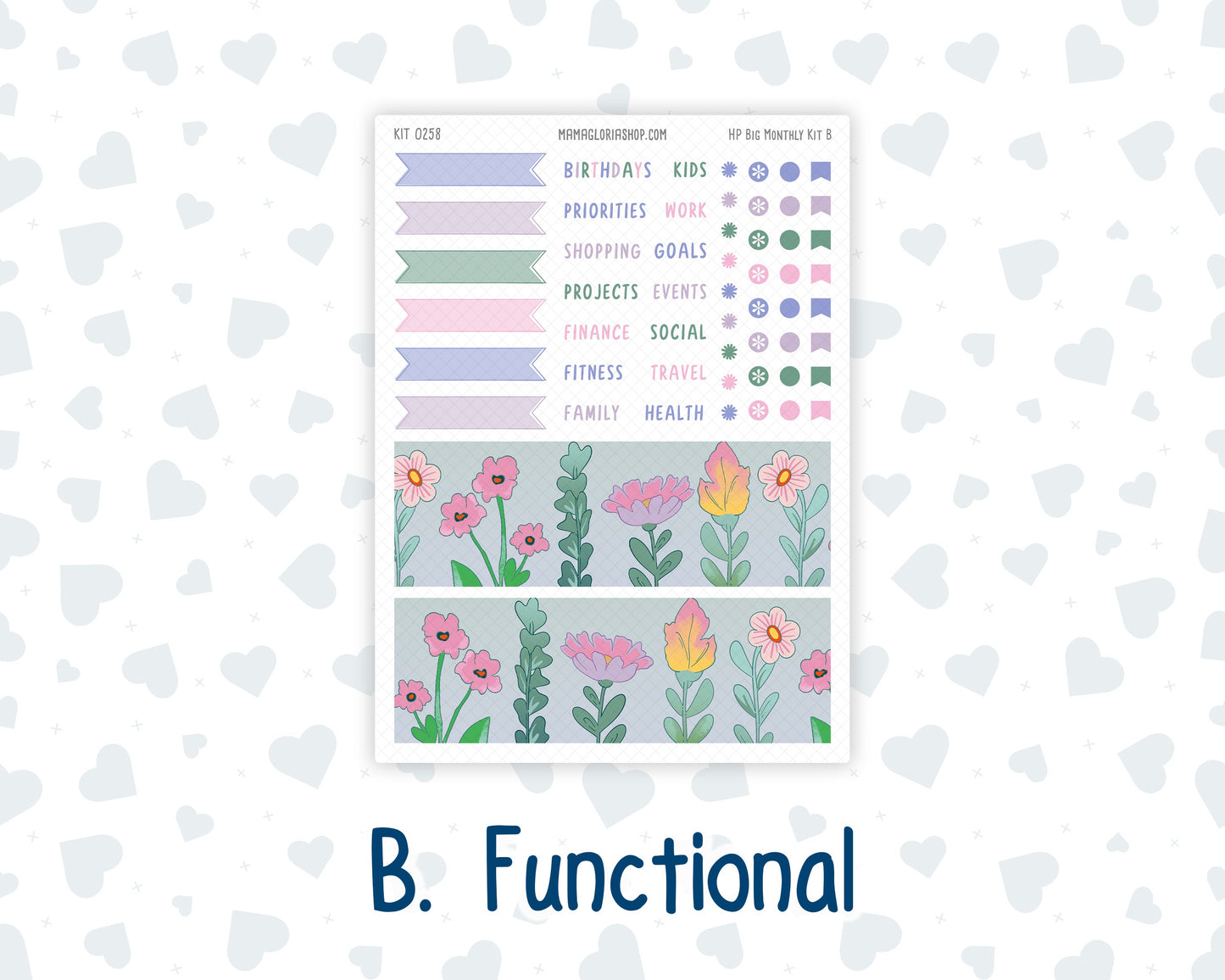 Kit 0258 - HP Big - Monthly Kit - March - Plant Therapy - For Big Happy Planner