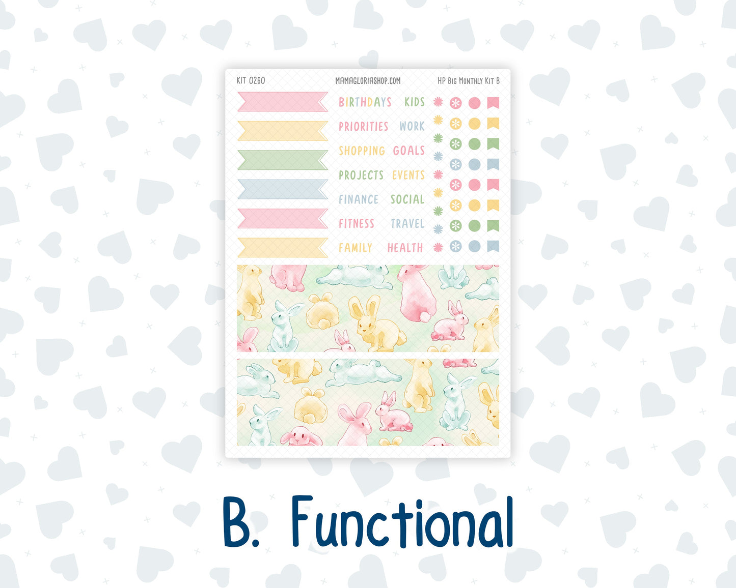 Kit 0260 - HP Big - Monthly Kit - April - Pastel Egg Hunt - For Big Happy Planner