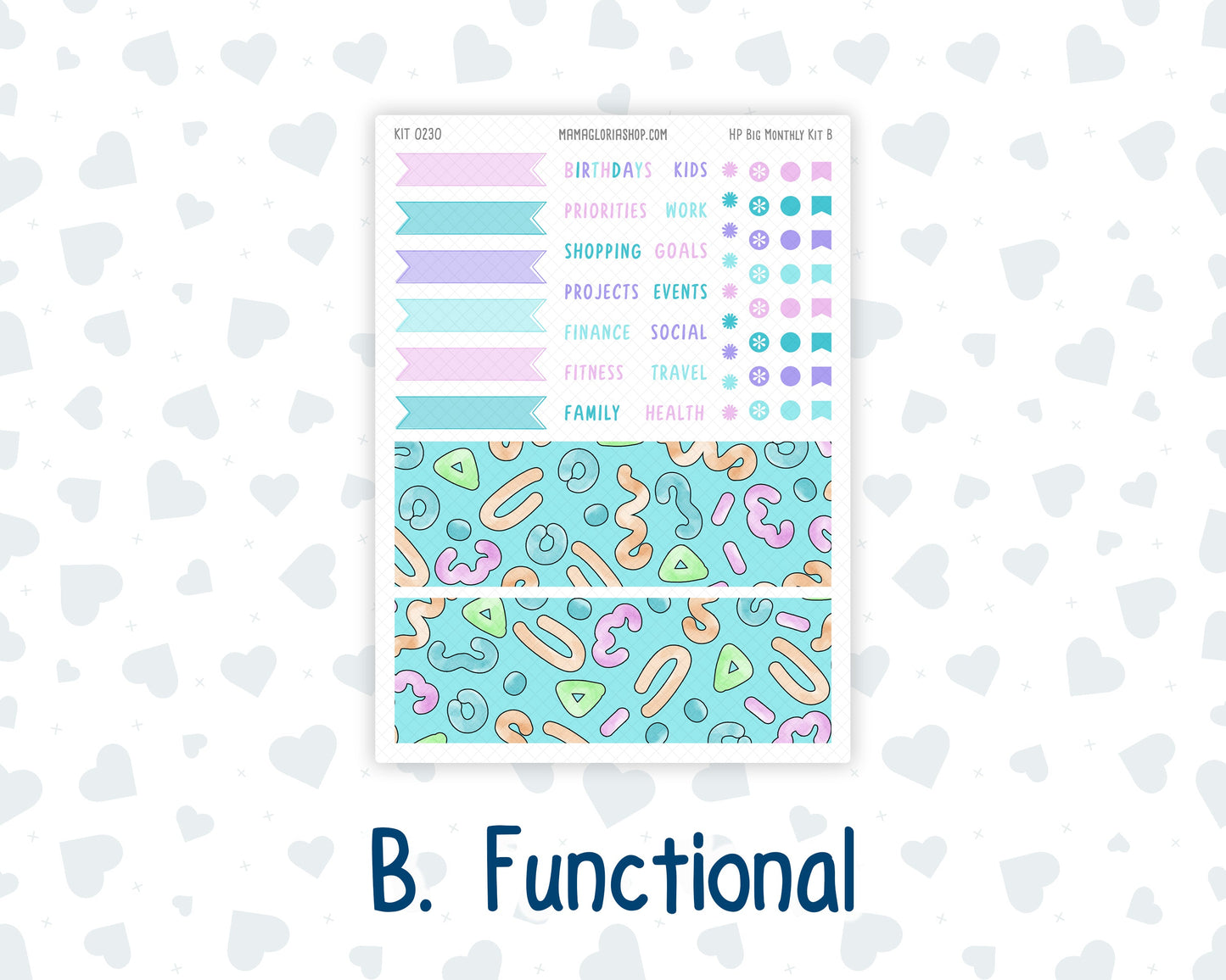 Kit 0230 - HP Big - Monthly Kit - August - School Daze - For Big Happy Planner