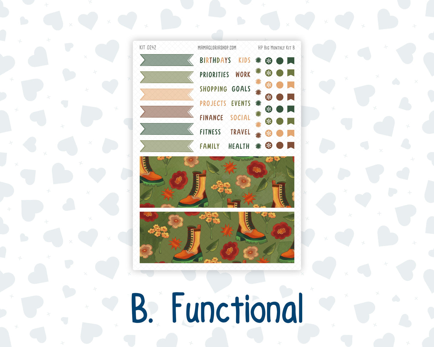 Kit 0242 - HP Big - Monthly Kit - November - Cottage Autumn - For Big Happy Planner
