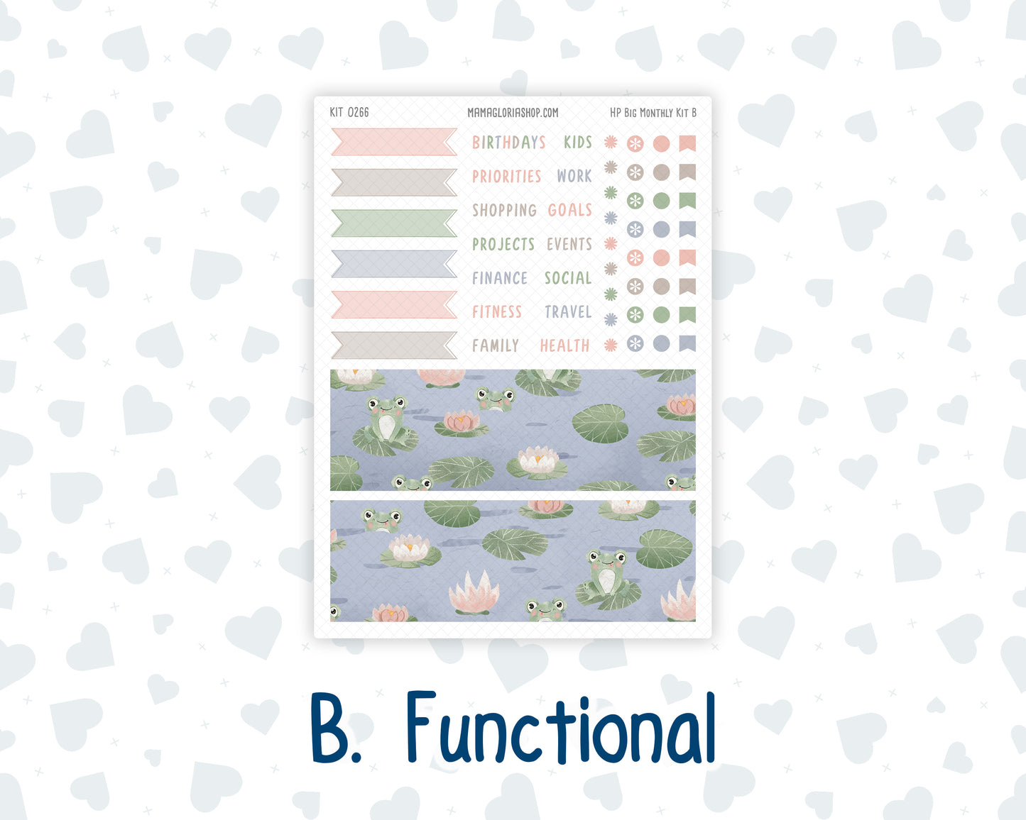 Kit 0266 - HP Big - Monthly Kit - May - Froggy Lake Picnic - For Big Happy Planner