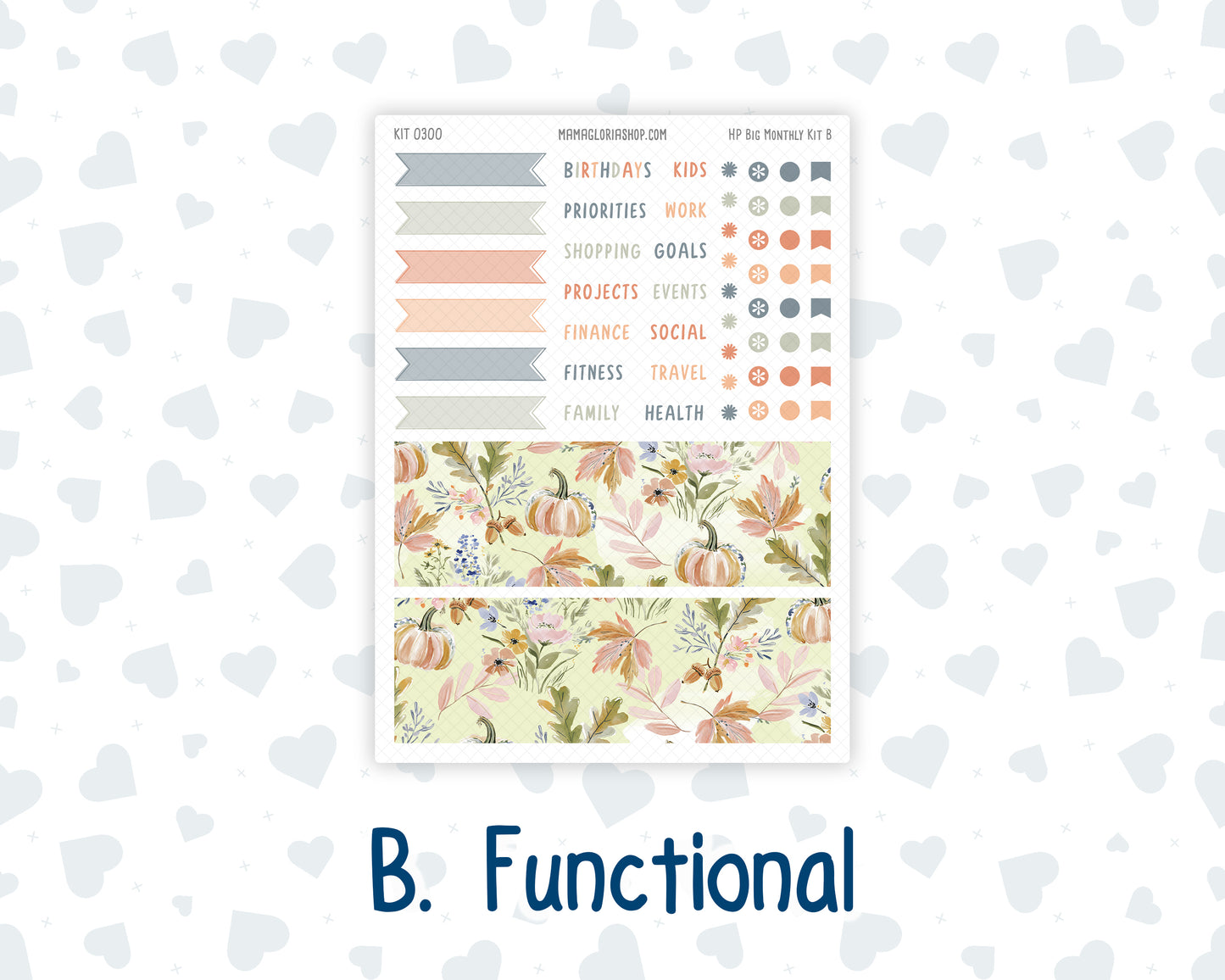 Kit 0300 - HP Big - Monthly Kit - October - Autumn Stroll - For Big Happy Planner