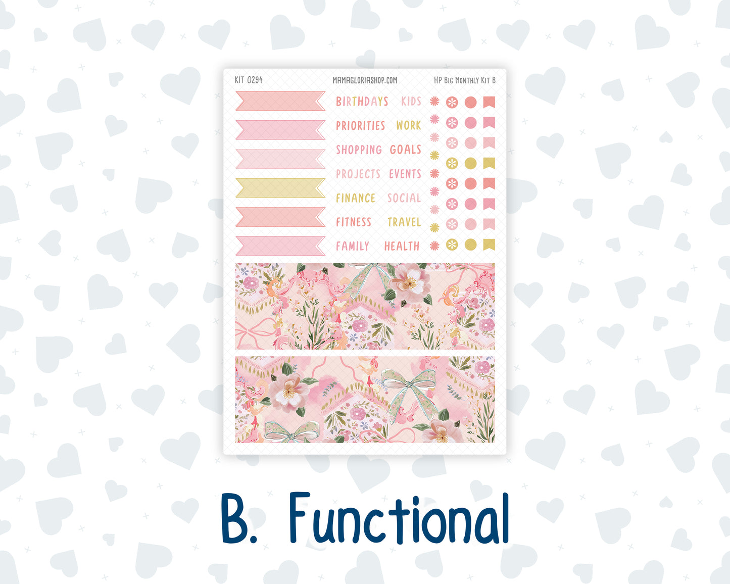 Kit 0294 - HP Big - Monthly Kit - September - Rosy Reveria - For Big Happy Planner