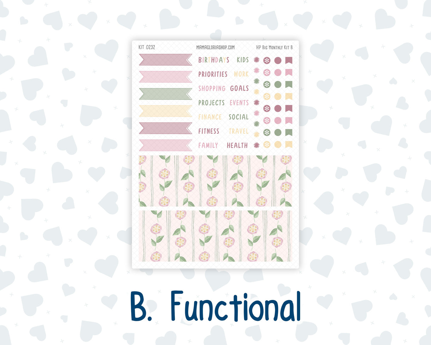 Kit 0232 - HP Big - Monthly Kit - September - Heirloom Garden - For Big Happy Planner