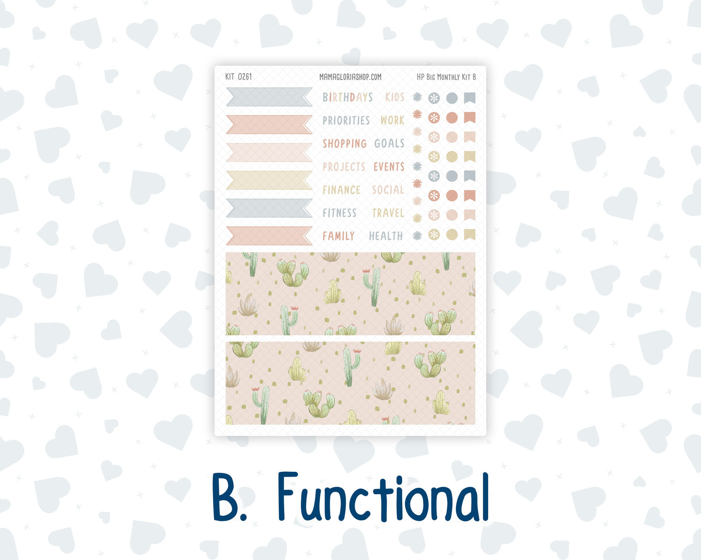 Kit 0261 - HP Big - Monthly Kit - April - Llama Spring - For Big Happy Planner