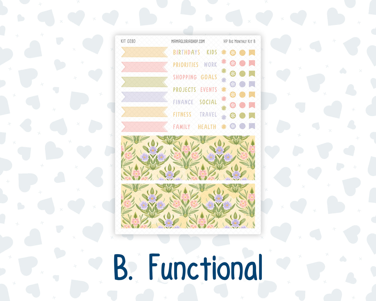 Kit 0280 - HP Big - Monthly Kit - Half Past Six In August - For Big Happy Planner