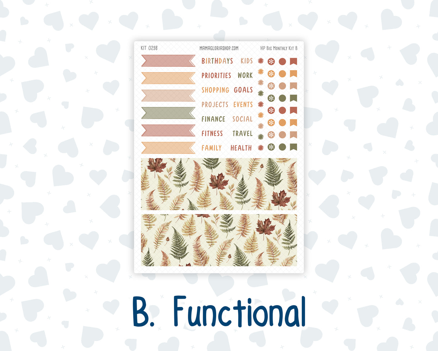 Kit 0298 - HP Big - Monthly Kit - October - Velvet Bloom - For Big Happy Planner