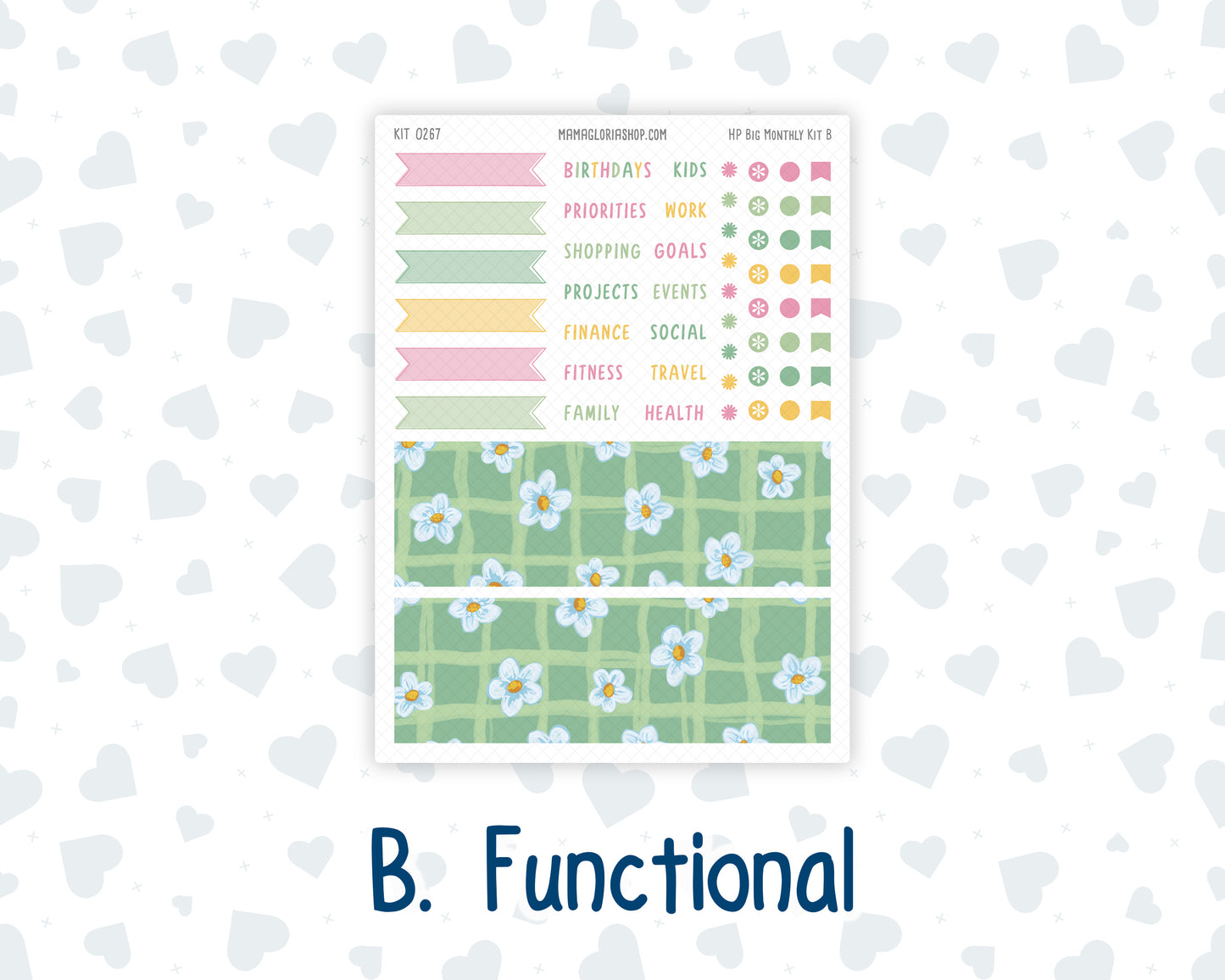 Kit 0267 - HP Big - Monthly Kit - May - Flowers For Mama - For Big Happy Planner