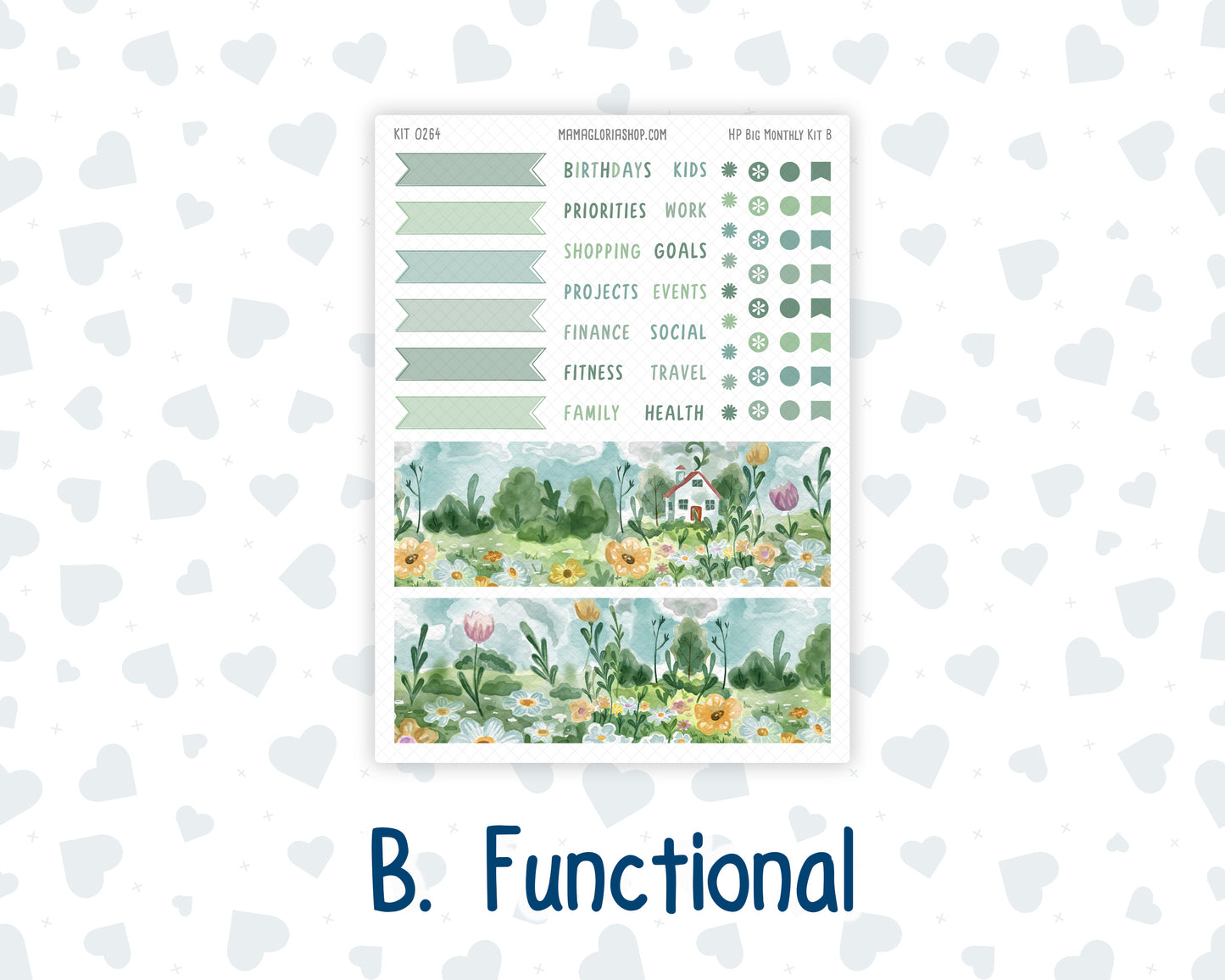 Kit 0264 - HP Big - Monthly Kit - May - Spring Walk - For Big Happy Planner