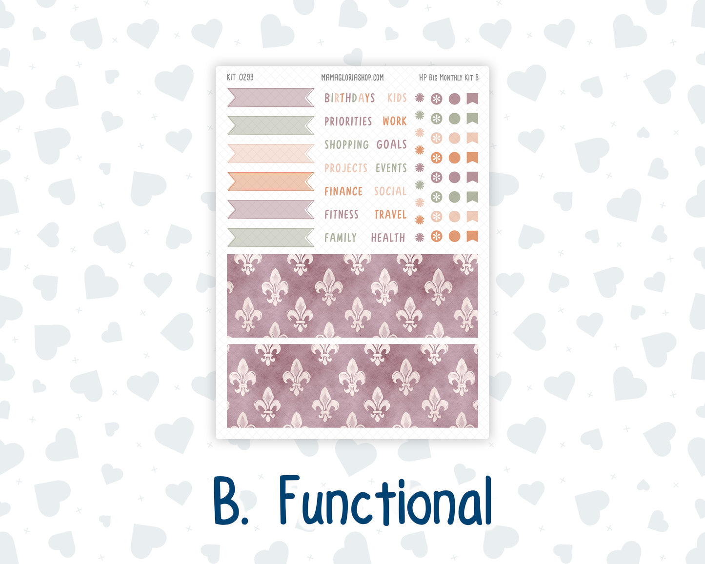 Kit 0293 - HP Big - Monthly Kit - September - Fleur de Provence - For Big Happy Planner