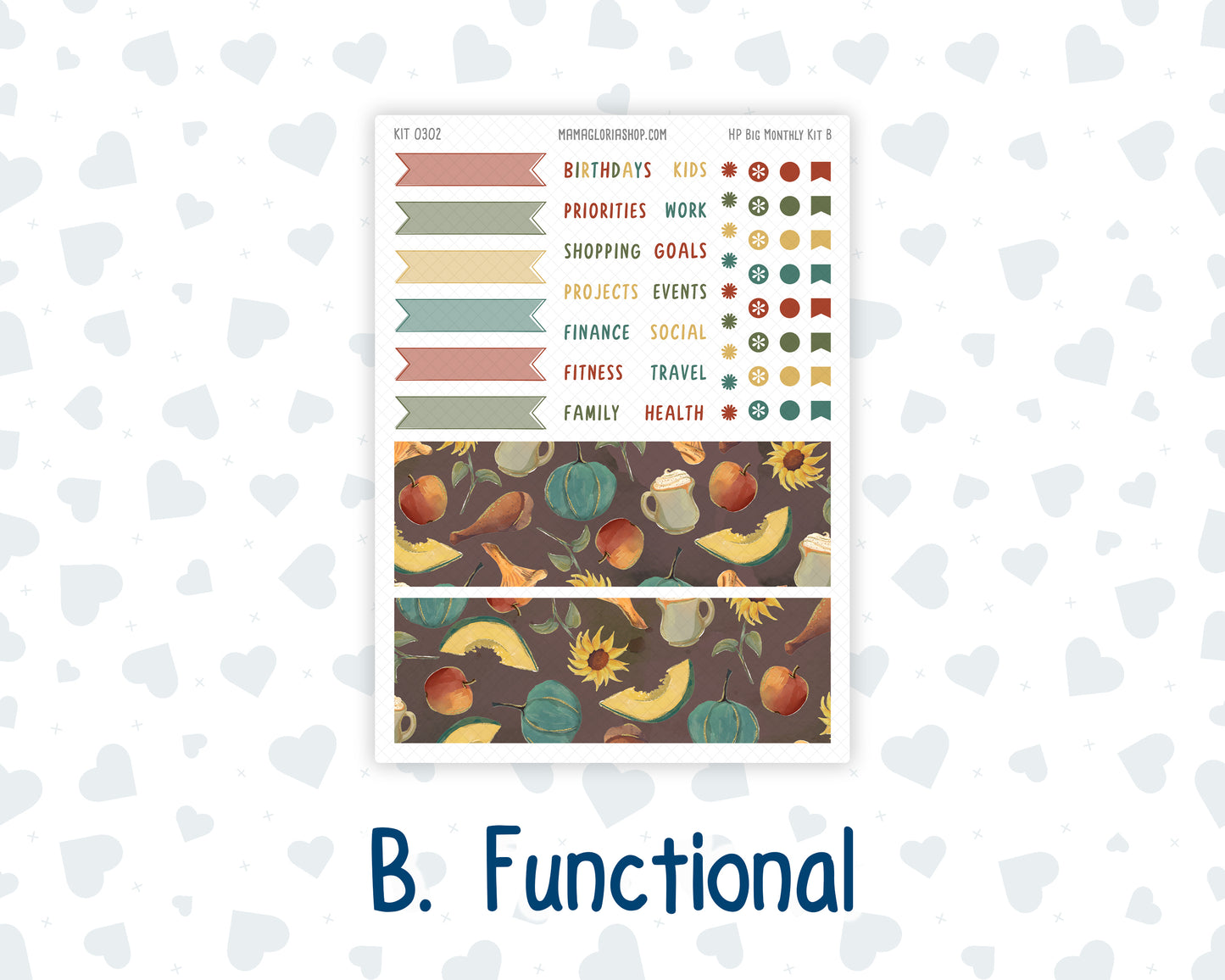 Kit 0302 - HP Big - Monthly Kit - November - Thankful Season - For Big Happy Planner