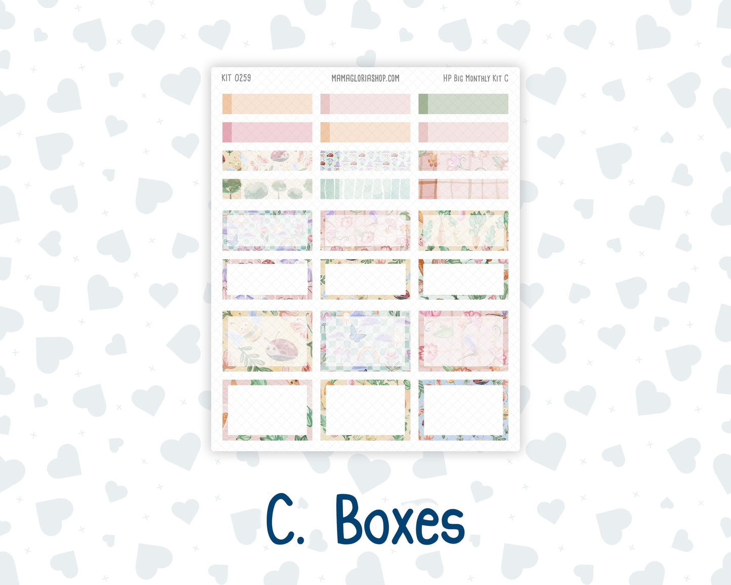 Kit 0259 - HP Big - Monthly Kit - March - Spring Garden Chores - For Big Happy Planner