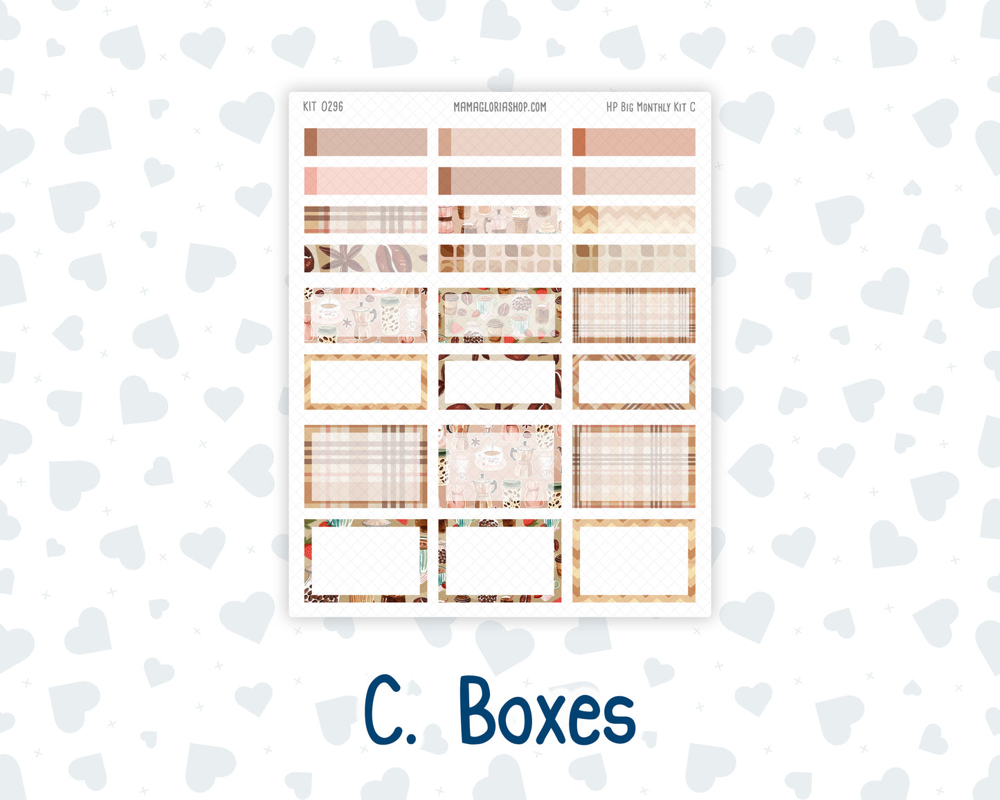 Kit 0296 - HP Big - Monthly Kit - September - Coffee Break - For Big Happy Planner
