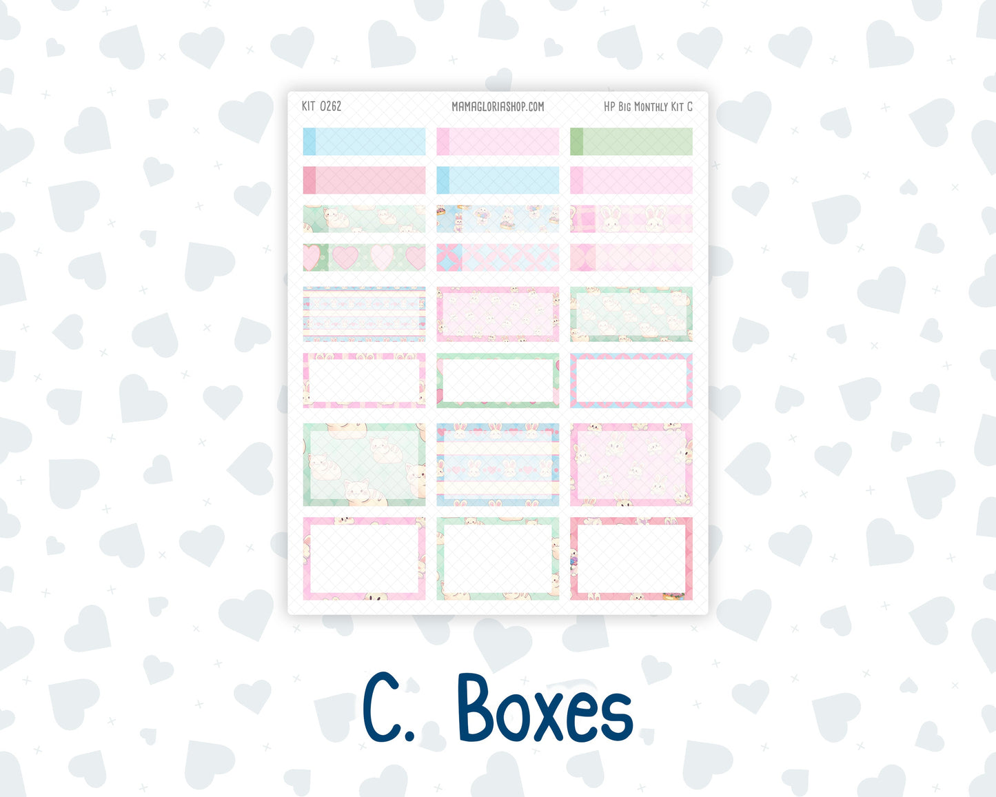 Kit 0262 - HP Big - Monthly Kit - April - Spring Puffs - For Big Happy Planner