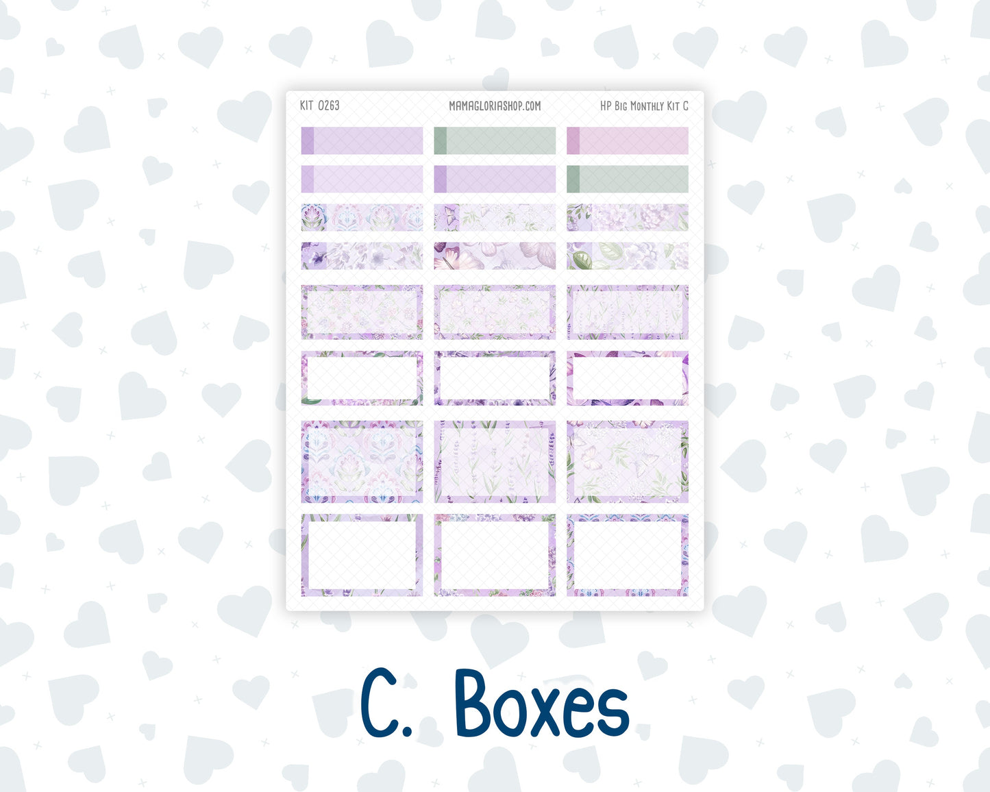 Kit 0263 - HP Big - Monthly Kit - April - Lavender Drift - For Big Happy Planner