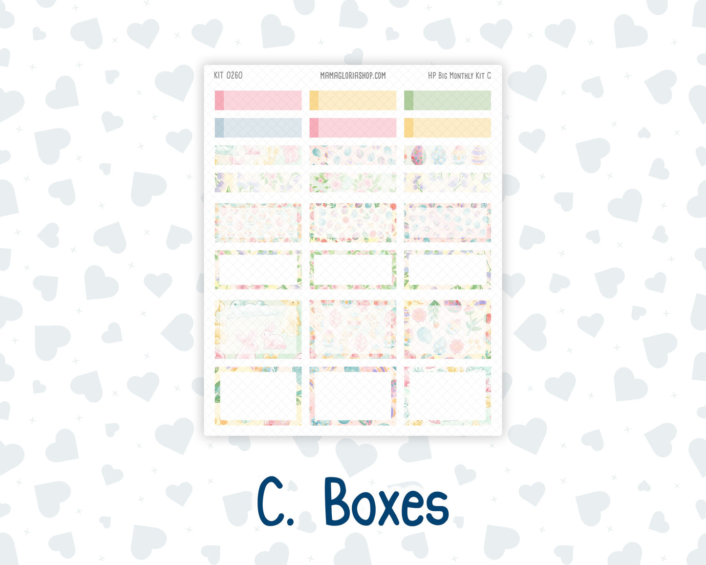 Kit 0260 - HP Big - Monthly Kit - April - Pastel Egg Hunt - For Big Happy Planner