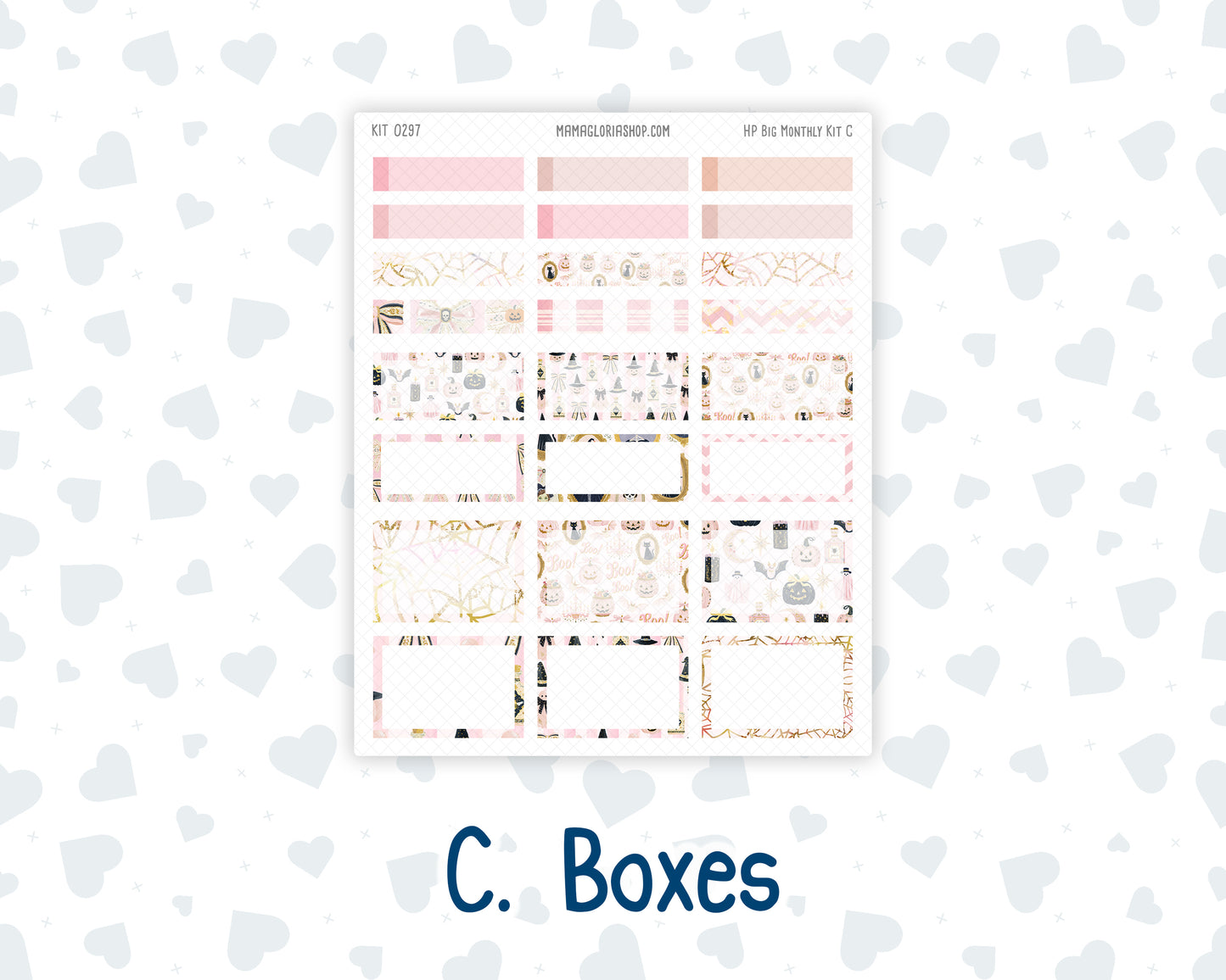 Kit 0297 - HP Big - Monthly Kit - October - Pink Spell - For Big Happy Planner