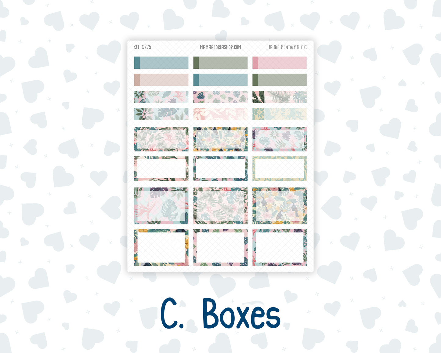 Kit 0275 - HP Big - Monthly Kit - July - Tropical Safari Blush - For Big Happy Planner