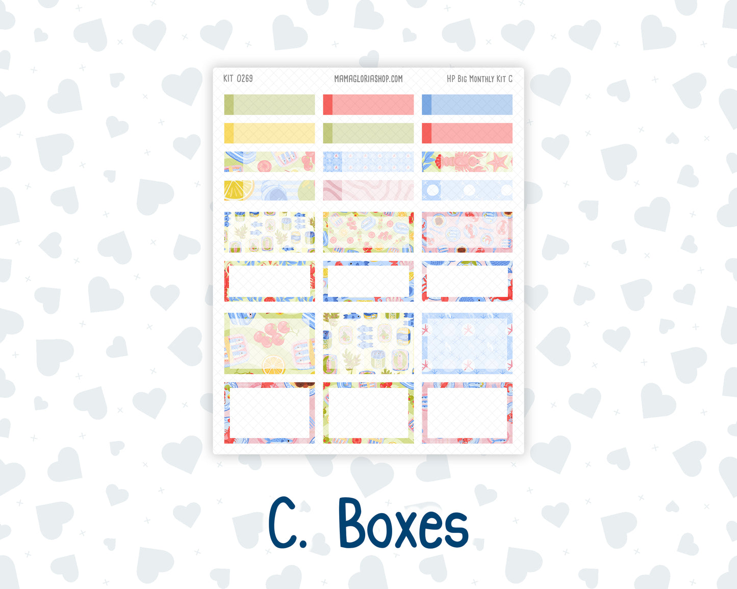 Kit 0269 - HP Big - Monthly Kit - June - Dolce Mare - For Big Happy Planner