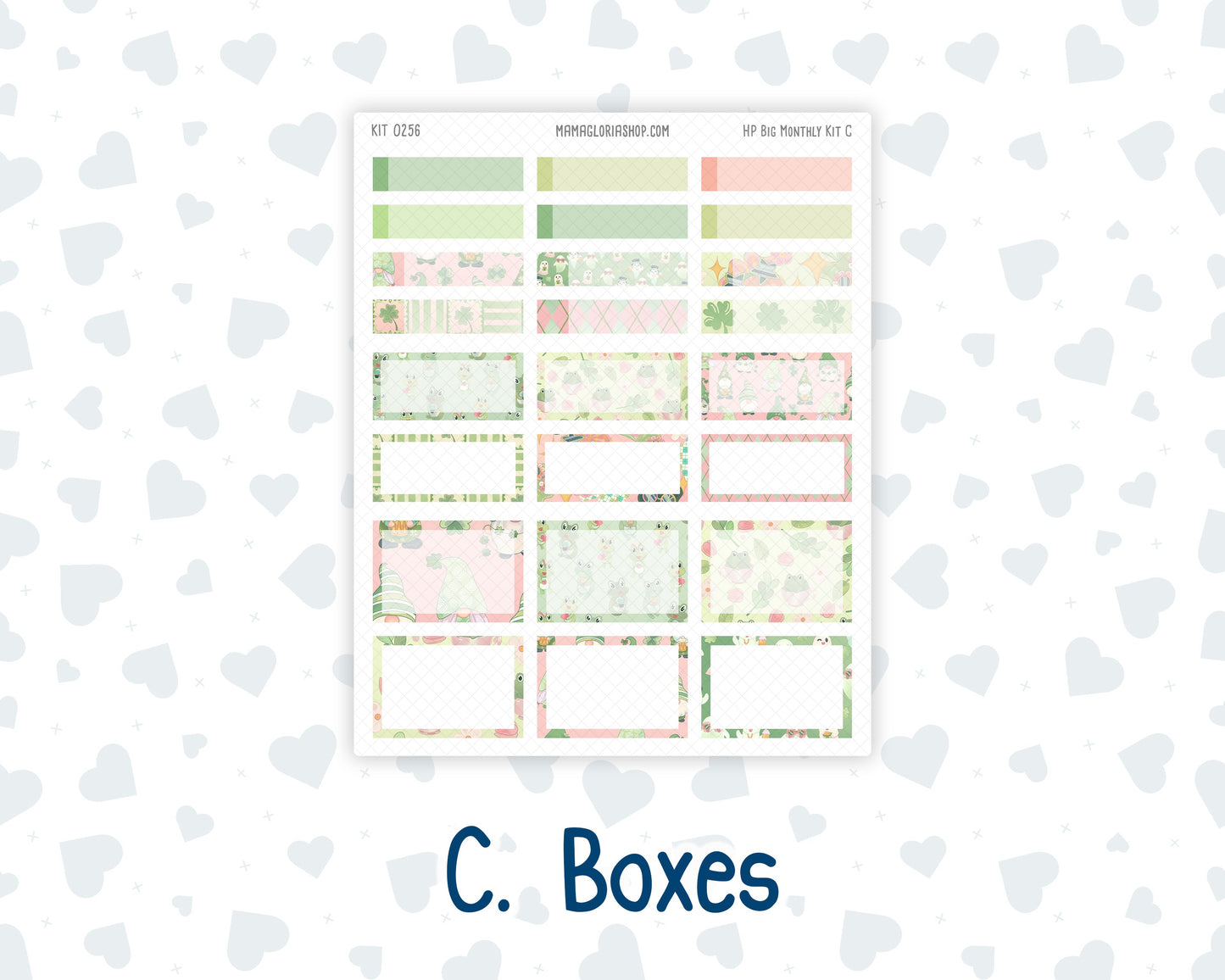 Kit 0256 - HP Big - Monthly Kit - March - Froggy Luck - For Big Happy Planner