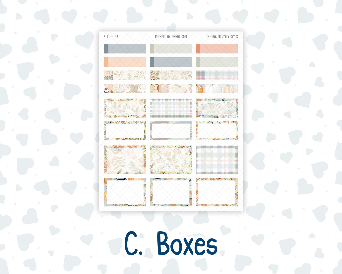 Kit 0300 - HP Big - Monthly Kit - October - Autumn Stroll - For Big Happy Planner