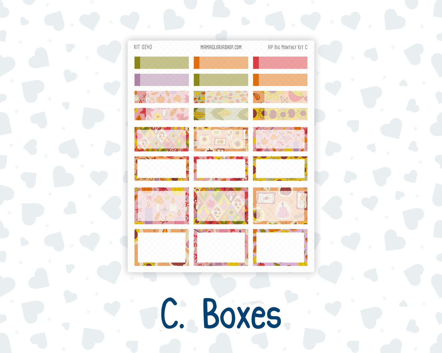 Kit 0240 - HP Big - Monthly Kit - November - Cozy Thanksgiving - For Big Happy Planner