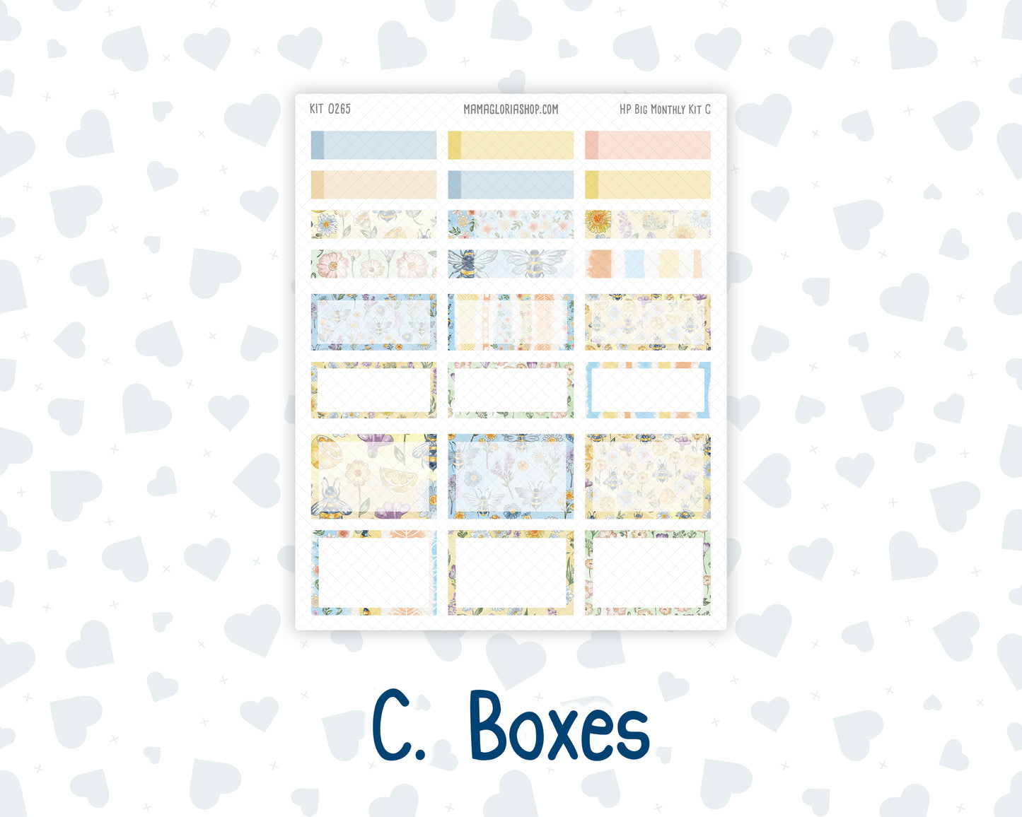 Kit 0265 - HP Big - Monthly Kit - May - Honeybee Sky - For Big Happy Planner