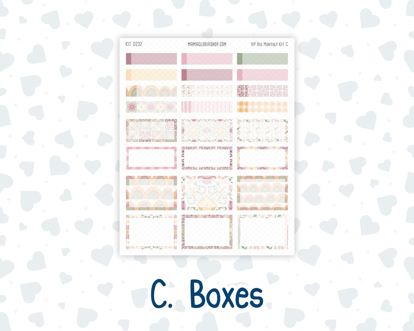 Kit 0232 - HP Big - Monthly Kit - September - Heirloom Garden - For Big Happy Planner