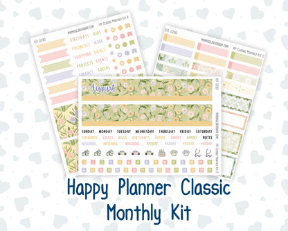 Kit 0280 - HP Classic - Monthly Kit - Half Past Six In August - For Classic Happy Planner
