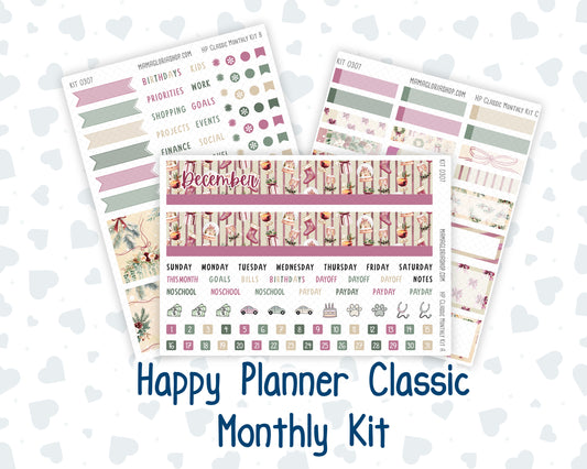 Kit 0307 - HP Classic - Monthly Kit - December - Velvet Hearth - For Classic Happy Planner
