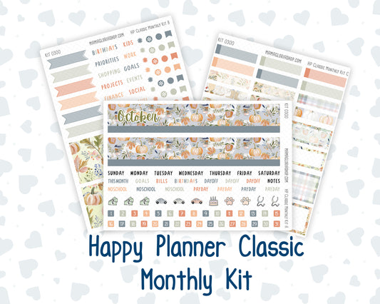Kit 0300 - HP Classic - Monthly Kit - October - Autumn Stroll - For Classic Happy Planner