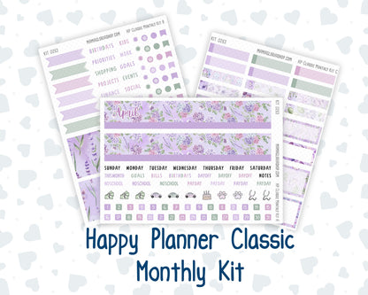 Kit 0263 - HP Classic - Monthly Kit - April - Lavender Drift - For Classic Happy Planner