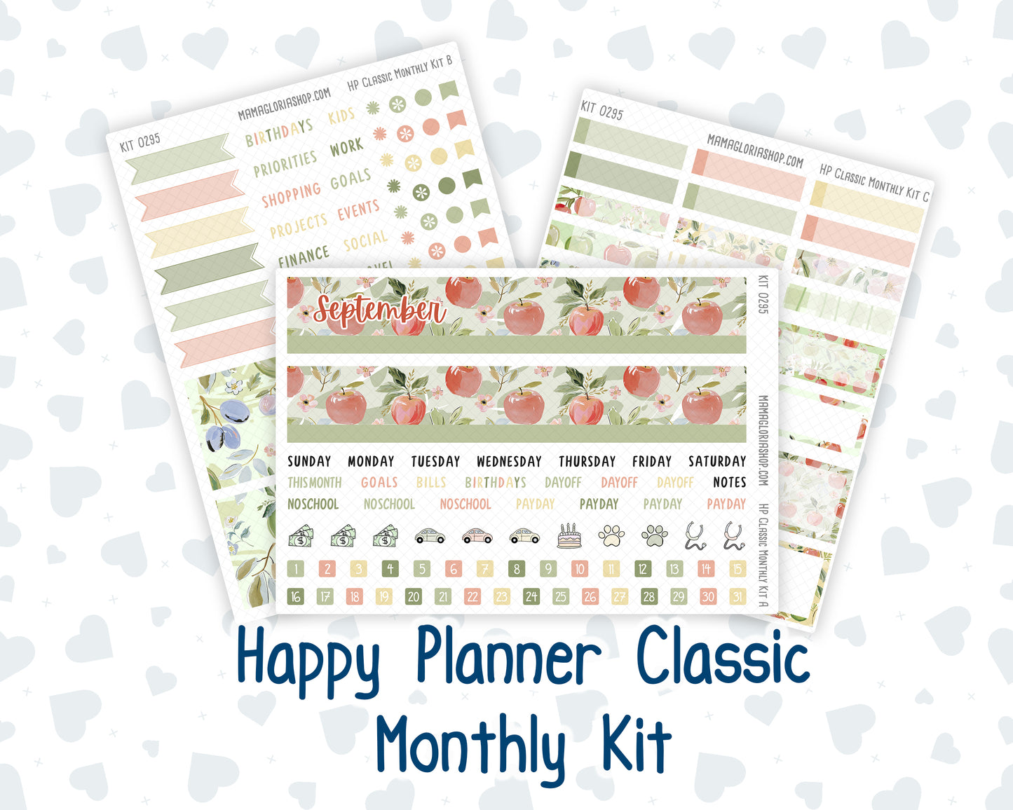 Kit 0295 - HP Classic - Monthly Kit - September - Apple Harvest - For Classic Happy Planner