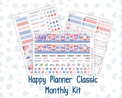 Kit 0273 - HP Classic - Monthly Kit - July - Americana In Bloom - For Classic Happy Planner