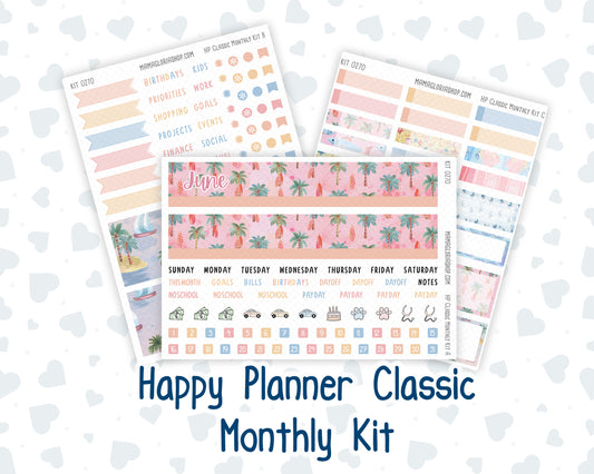 Kit 0270 - HP Classic - Monthly Kit - June - Beachside Bliss - For Classic Happy Planner
