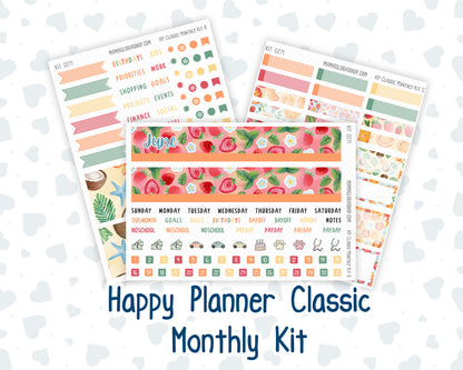 Kit 0271 - HP Classic - Monthly Kit - June - Strawberry Shore - For Classic Happy Planner