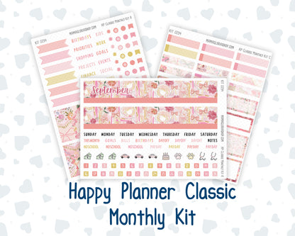 Kit 0294 - HP Classic - Monthly Kit - September - Rosy Reveria - For Classic Happy Planner