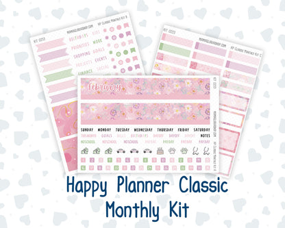 Kit 0253 - HP Classic - Monthly Kit - February - Rosy Daydreams - For Classic Happy Planner
