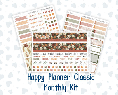 Kit 0298 - HP Classic - Monthly Kit - October - Velvet Bloom - For Classic Happy Planner