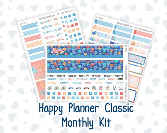 Kit 0268 - HP Classic - Monthly Kit - June - Sea Sweeties - For Classic Happy Planner