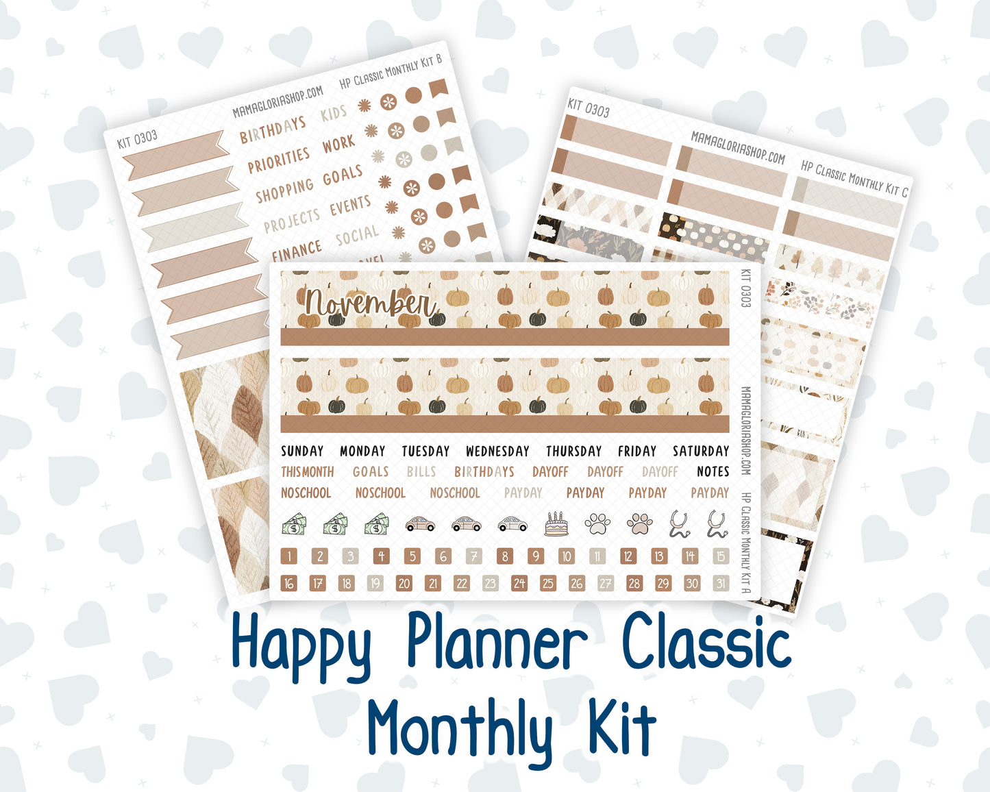 Kit 0303 - HP Classic - Monthly Kit - November - Into The Woods - For Classic Happy Planner