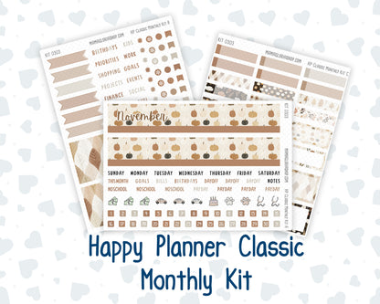 Kit 0303 - HP Classic - Monthly Kit - November - Into The Woods - For Classic Happy Planner
